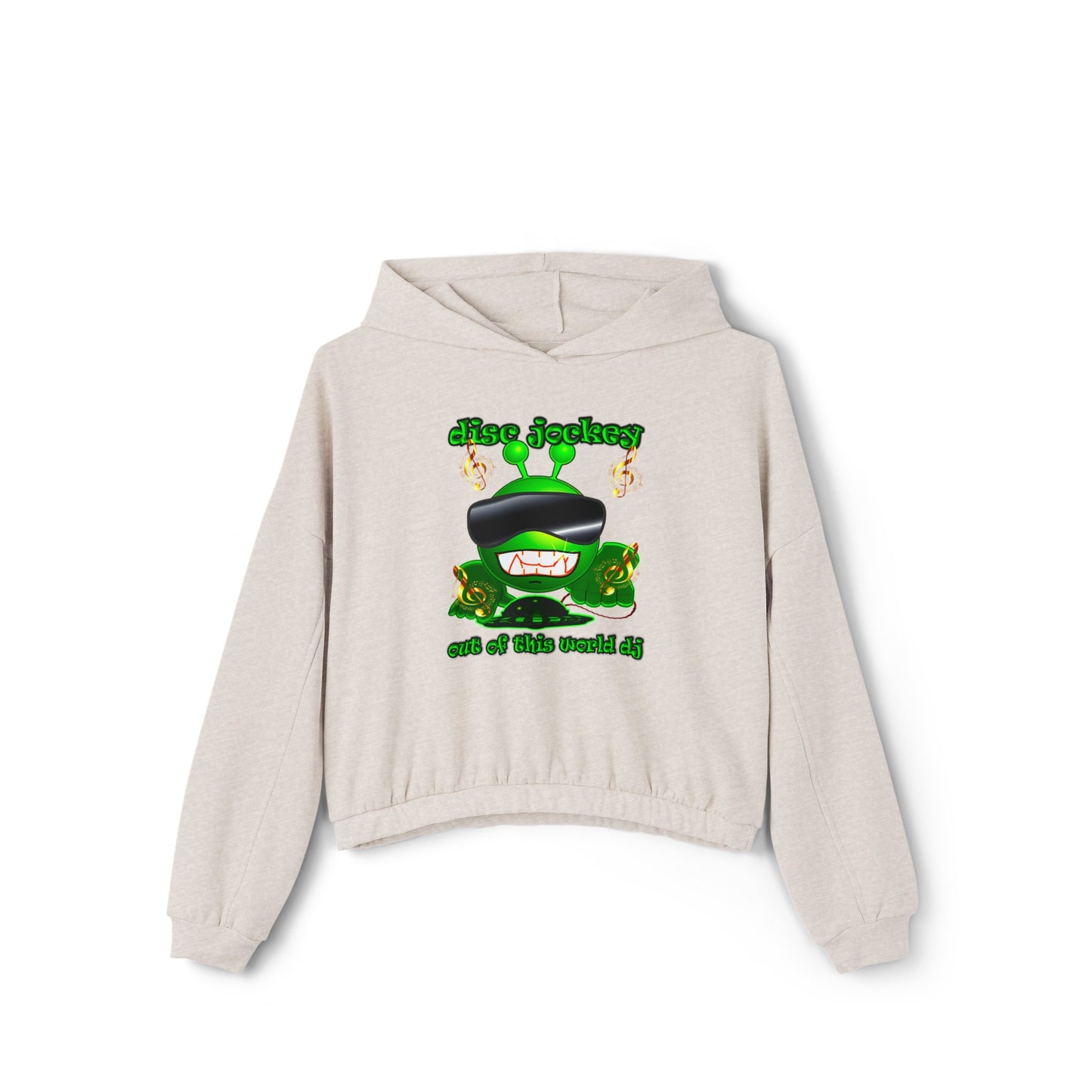 disc jockey - Women's Cinched Bottom Hoodie