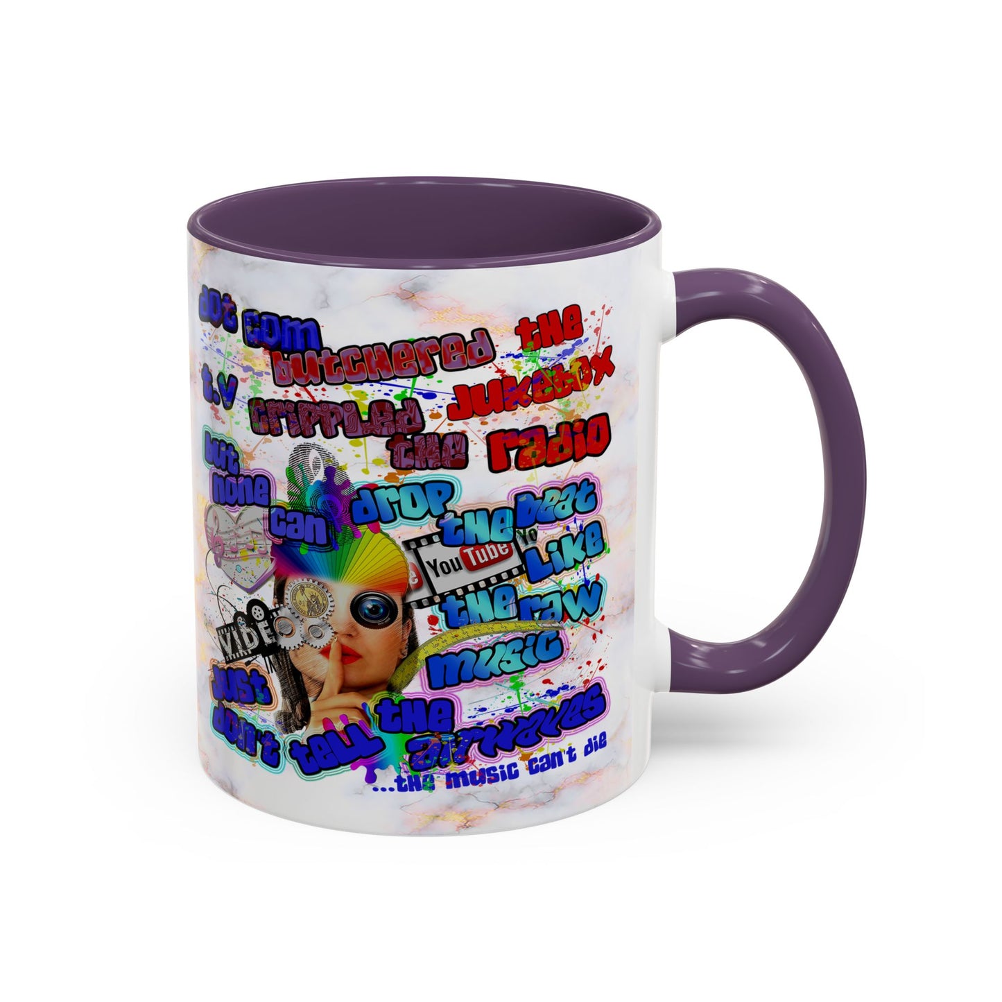 drop the beat - Accent Mug (white marble)