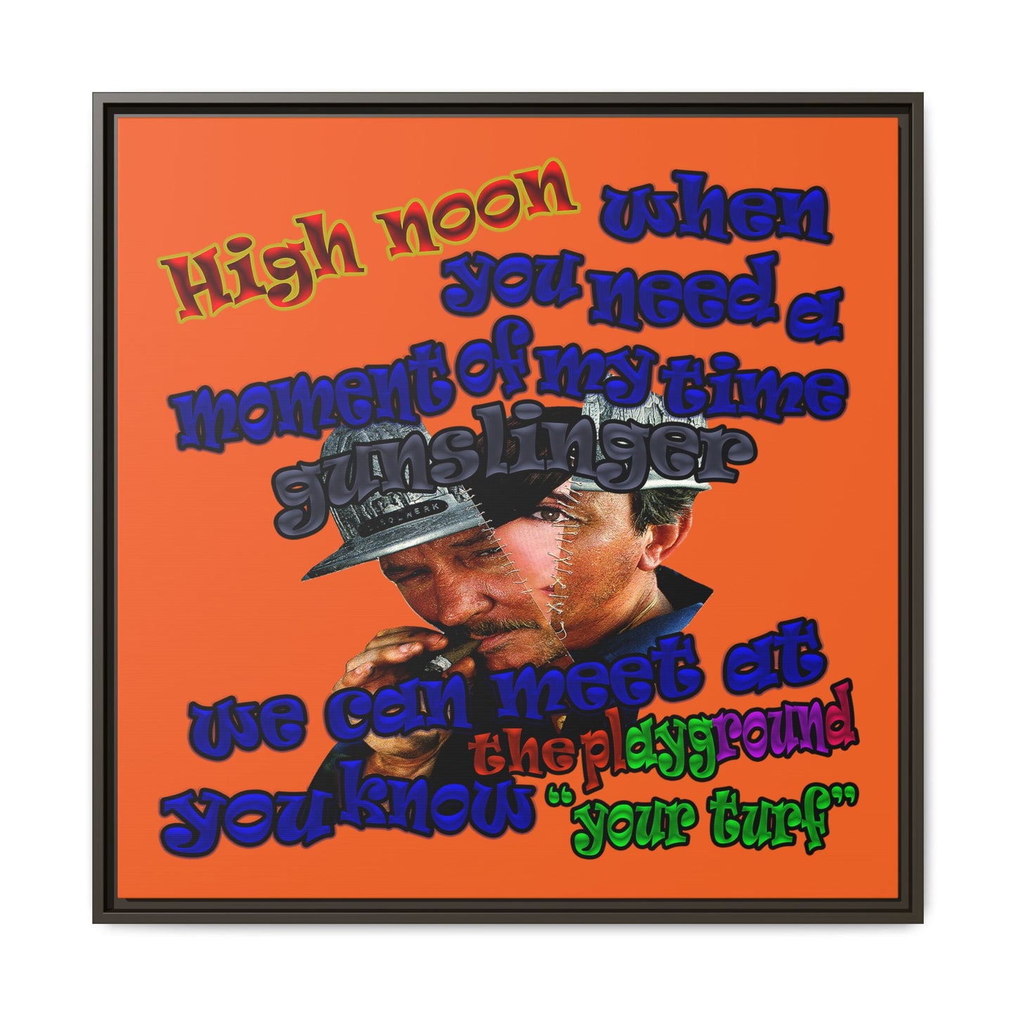 high noon - framed canvas art (orange)