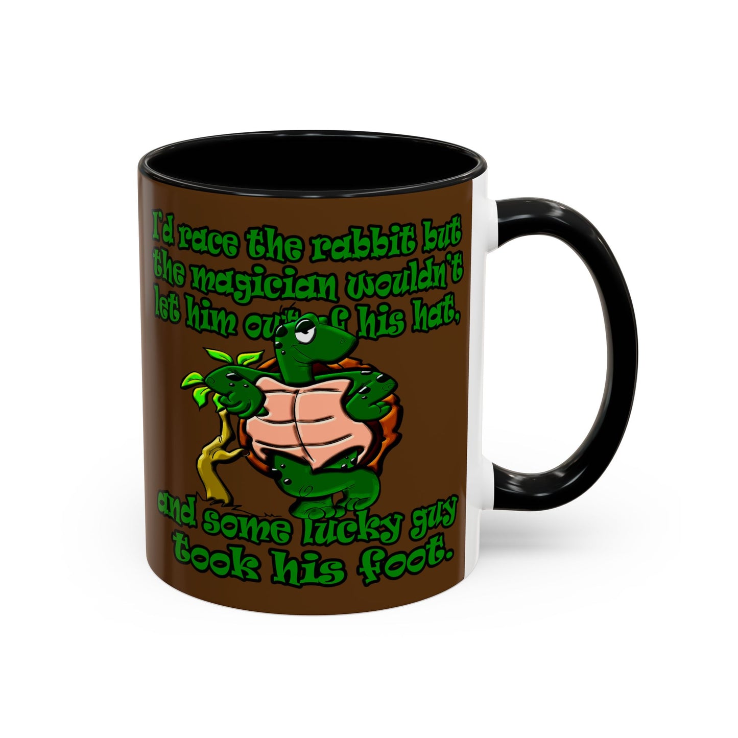 turtle race - Accent Mug (brown)