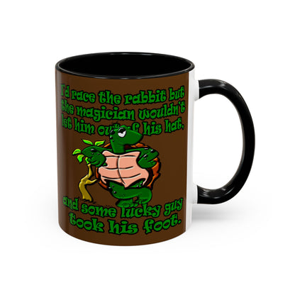turtle race - Accent Mug (brown)