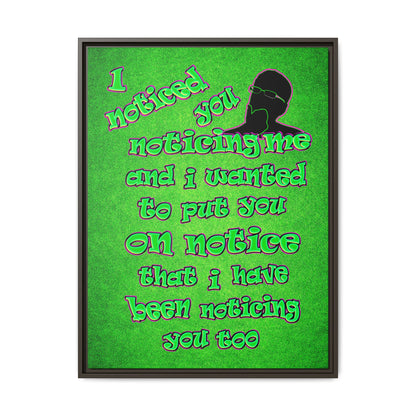 noticed you noticing - framed canvas art (green turf)