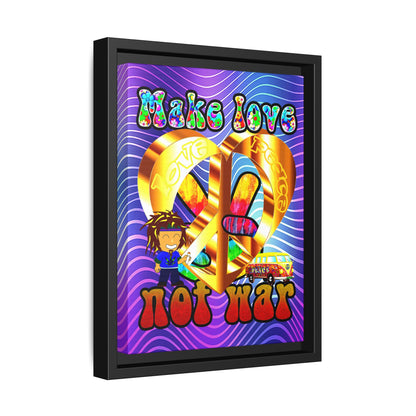 love peace - framed canvas art (purple wave)
