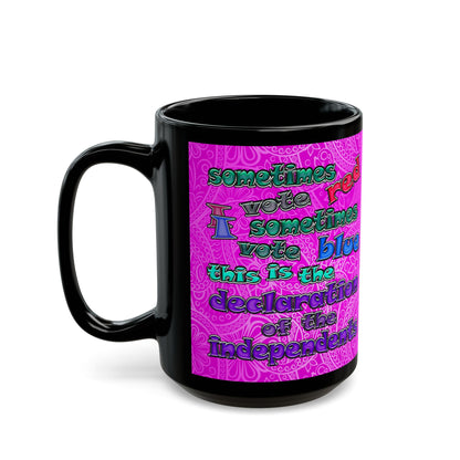 declaration of the independents - Black Mug (pink swirl)