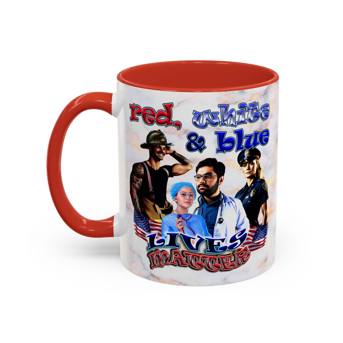 rw&b lives matter - Accent Mug (white marble)