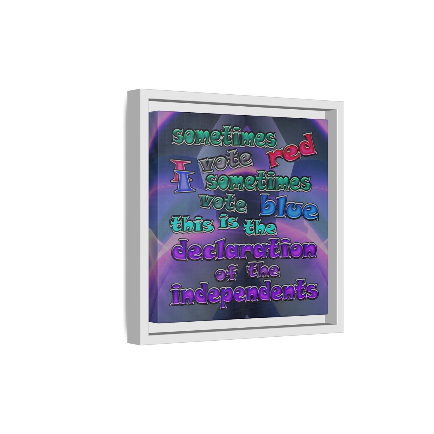 declaration of the independents - framed canvas art (grey-pink wave)