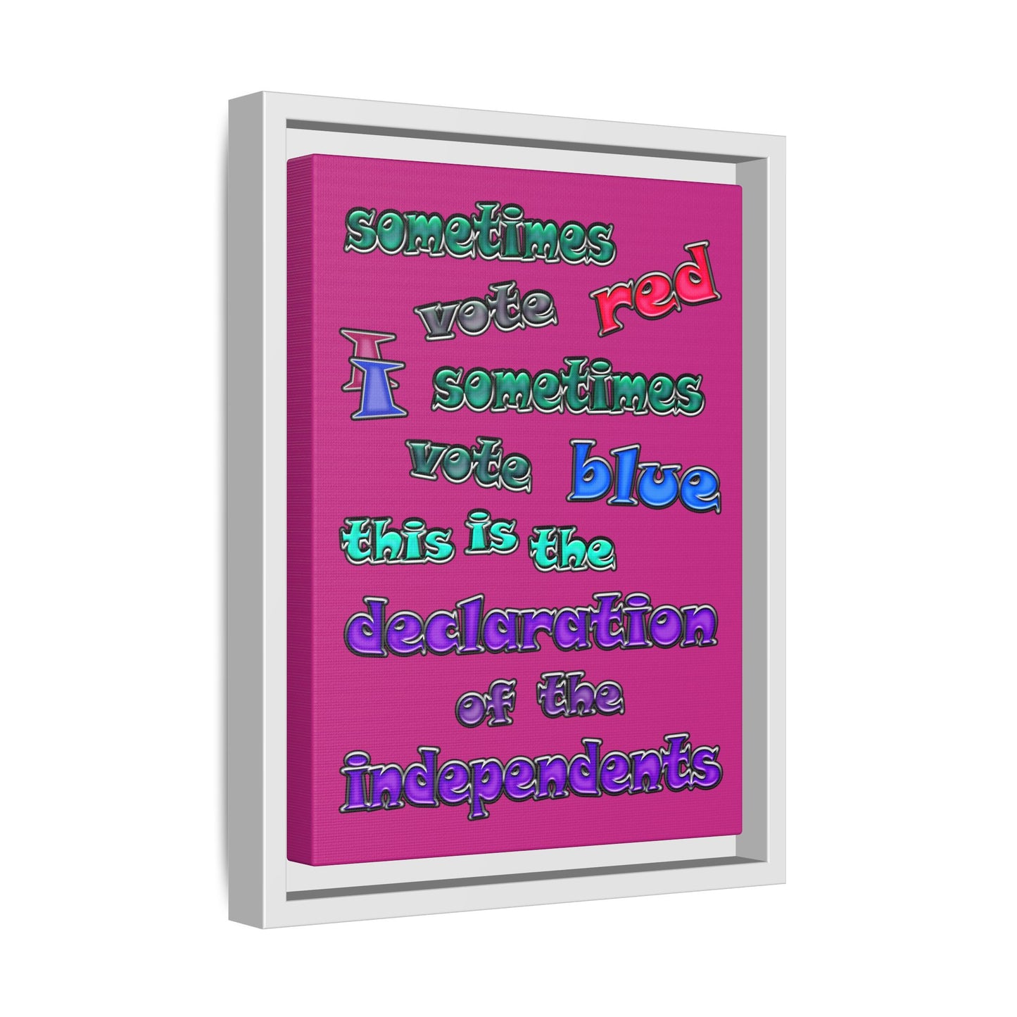 declaration of the independents - framed canvas art (pink)