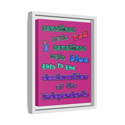 declaration of the independents - framed canvas art (pink)