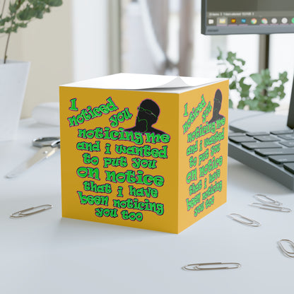 noticed you noticing - note cube (yellow)