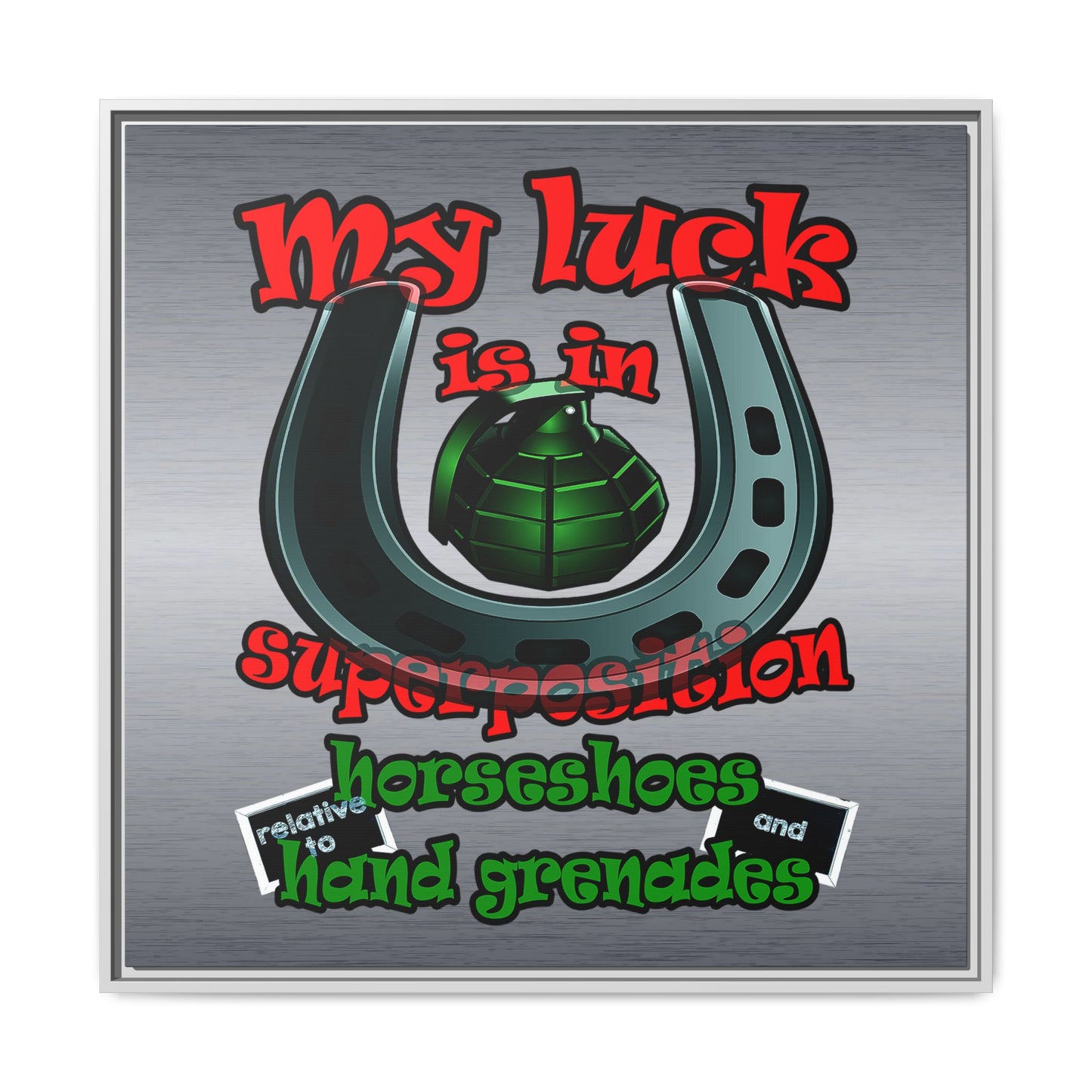 my luck - framed canvas art (brushed nickel)