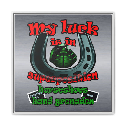 my luck - framed canvas art (brushed nickel)