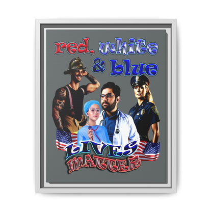 rw&b lives matter - framed canvas art (dark grey)