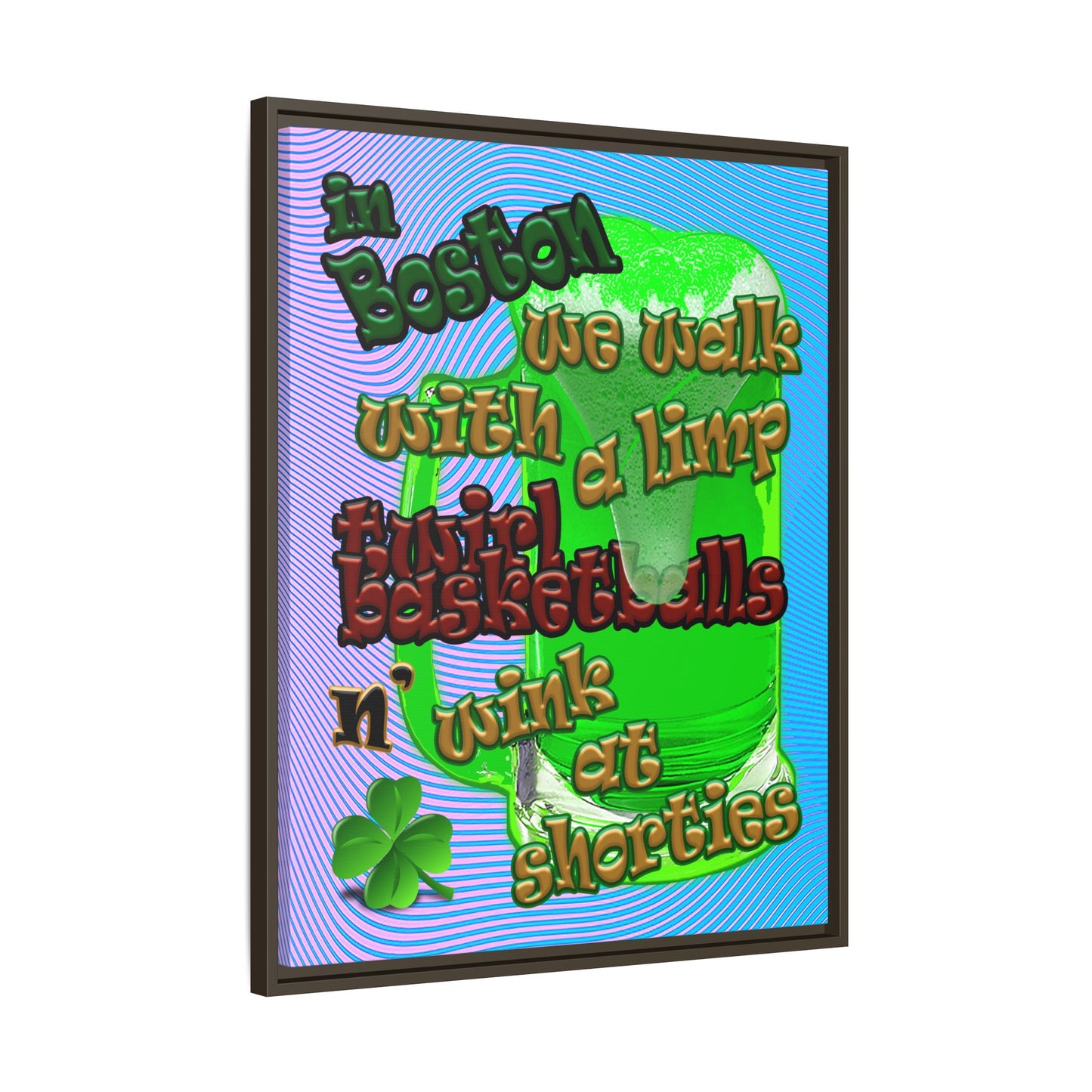 celtics logo - framed canvas art (light blue-purple wave)