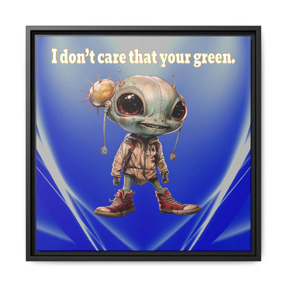 I don't care that your green - framed canvas art (blue-white wave)