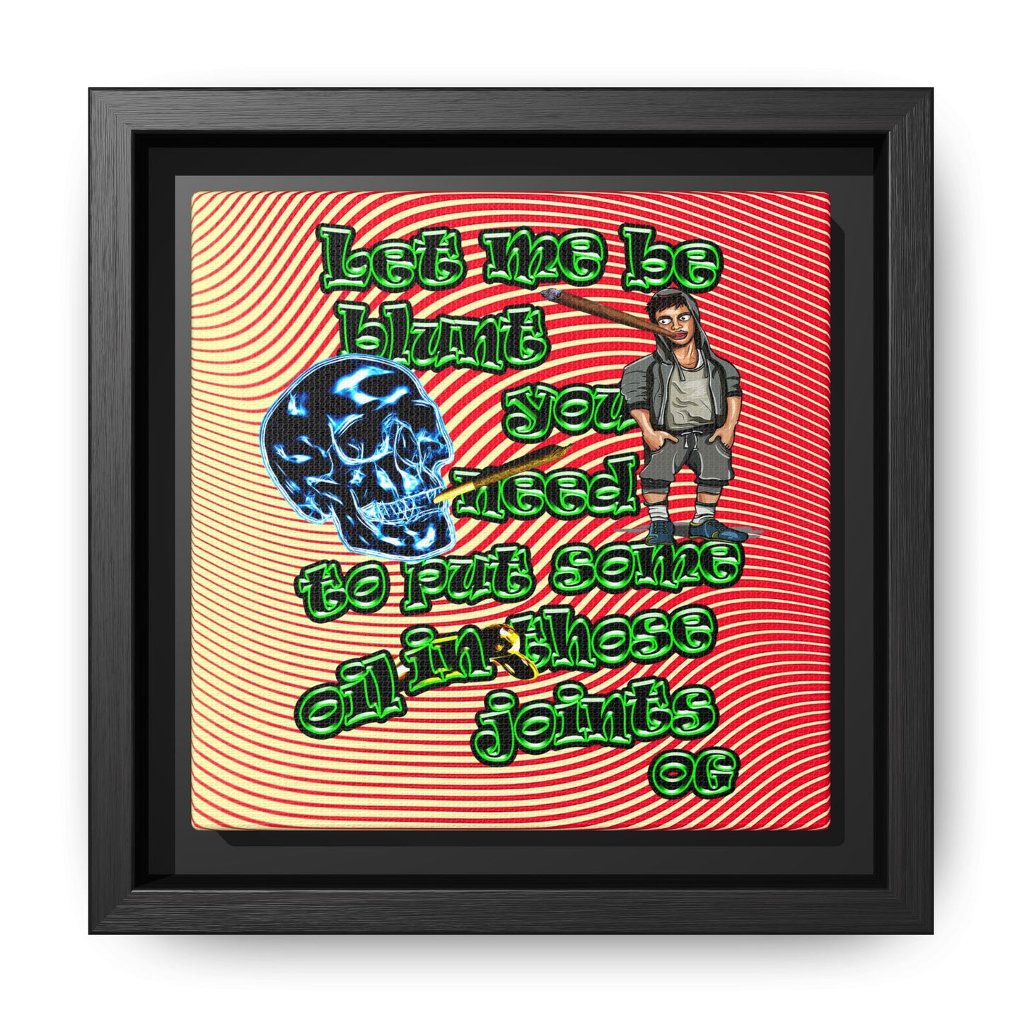 og - framed canvas art (yellow-orange wave)