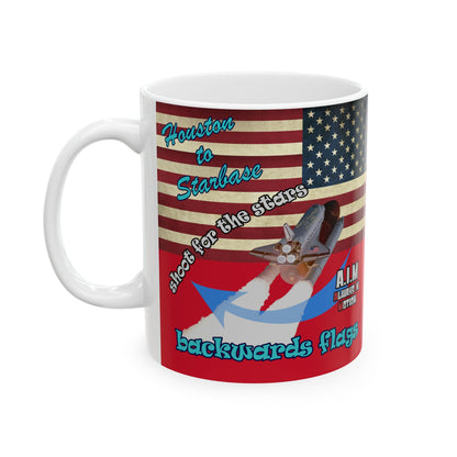 shoot for the stars - White Mug (dark red)