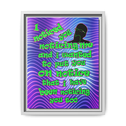 noticed you noticing - framed canvas art (purple wave)