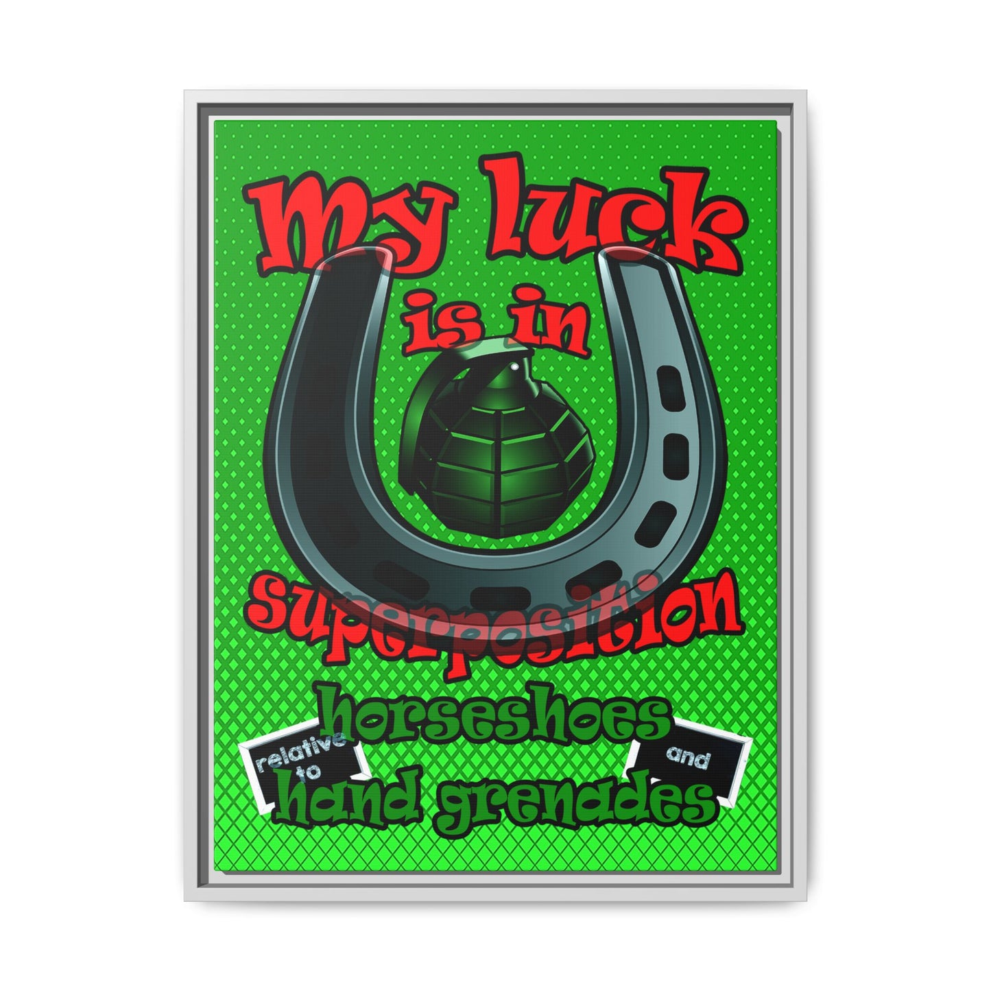 my luck - framed canvas art (logo green)