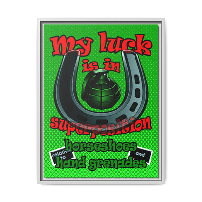 my luck - framed canvas art (logo green)