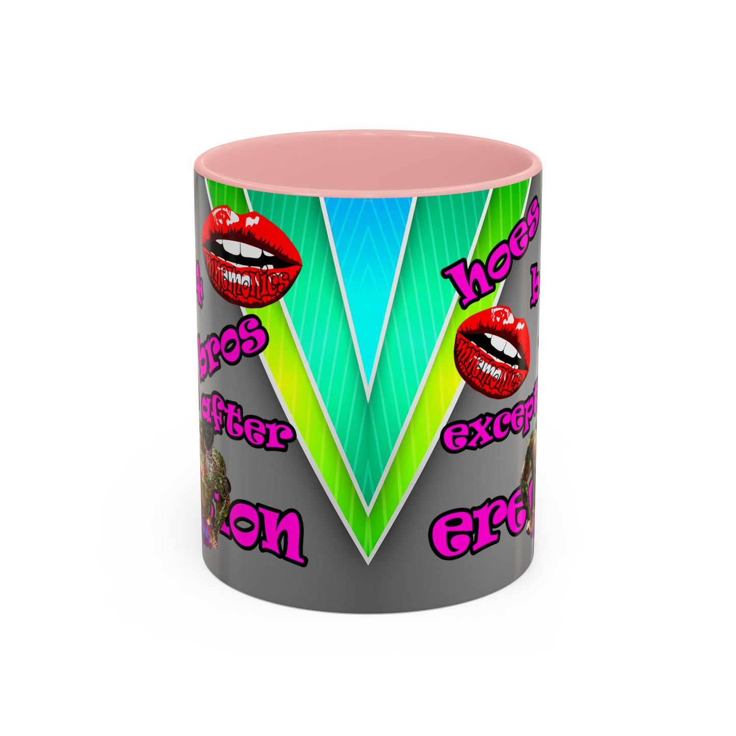 hoes b4 bros - Accent Mug (rainbow split)