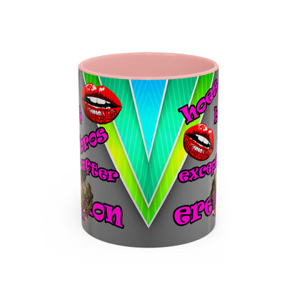 hoes b4 bros - Accent Mug (rainbow split)