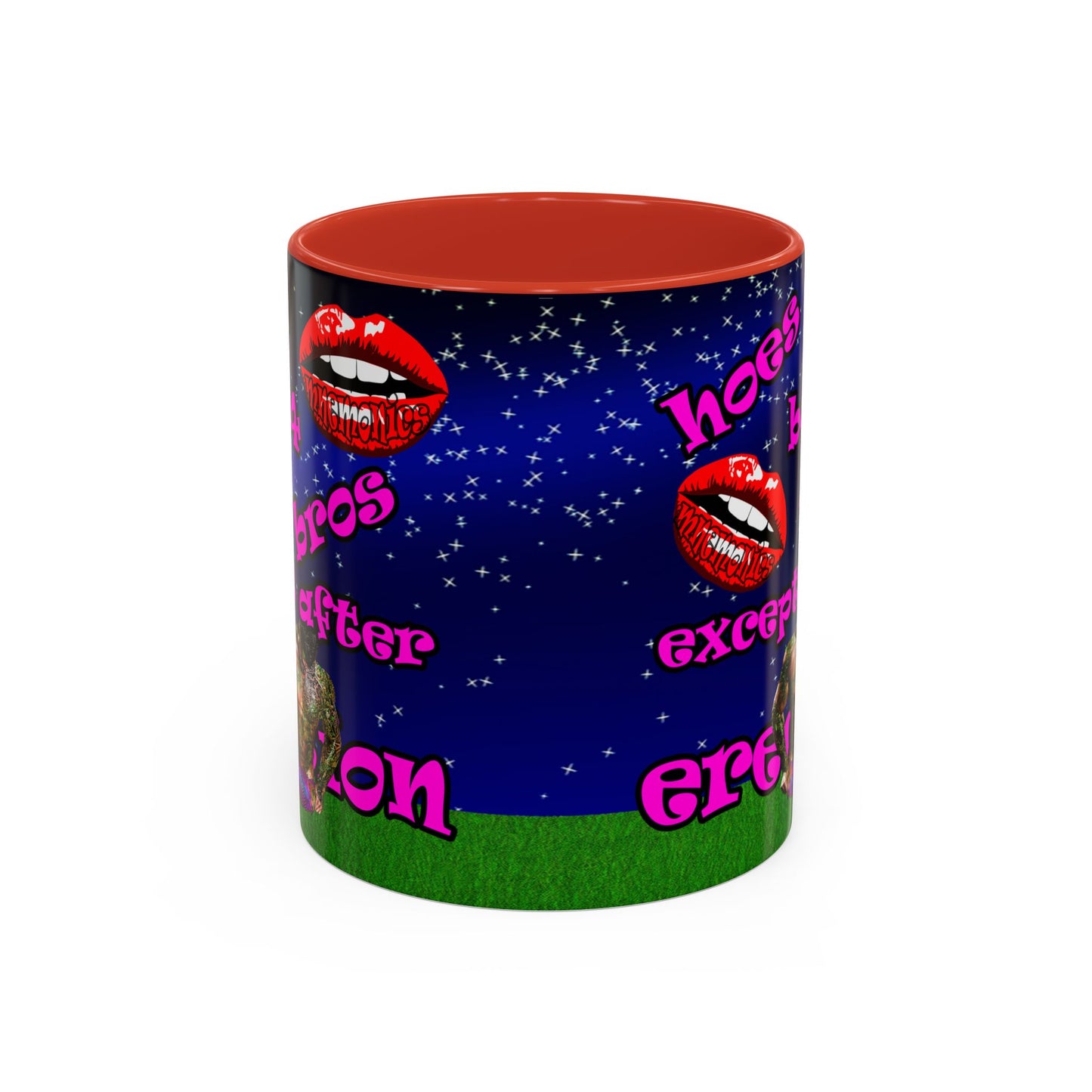 hoes b4 bros - Accent Mug ('snoops' background)