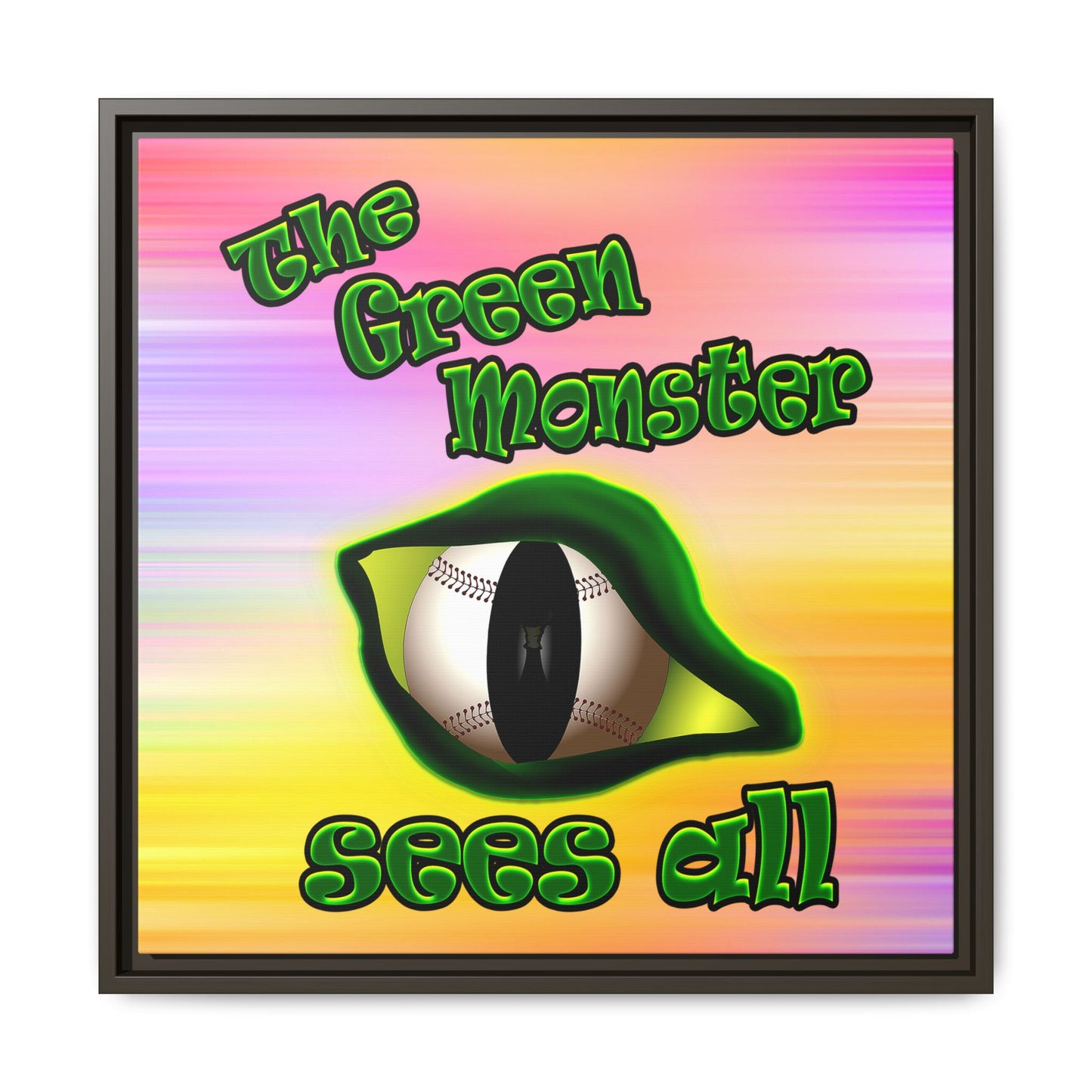 green monster - framed canvas art (color blur)