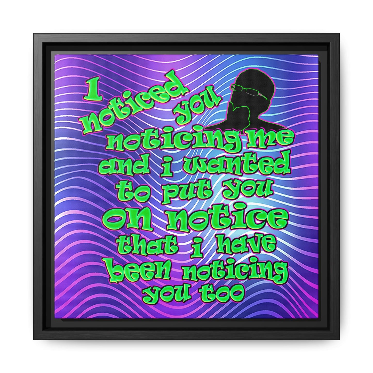 noticed you noticing - framed canvas art (purple wave)
