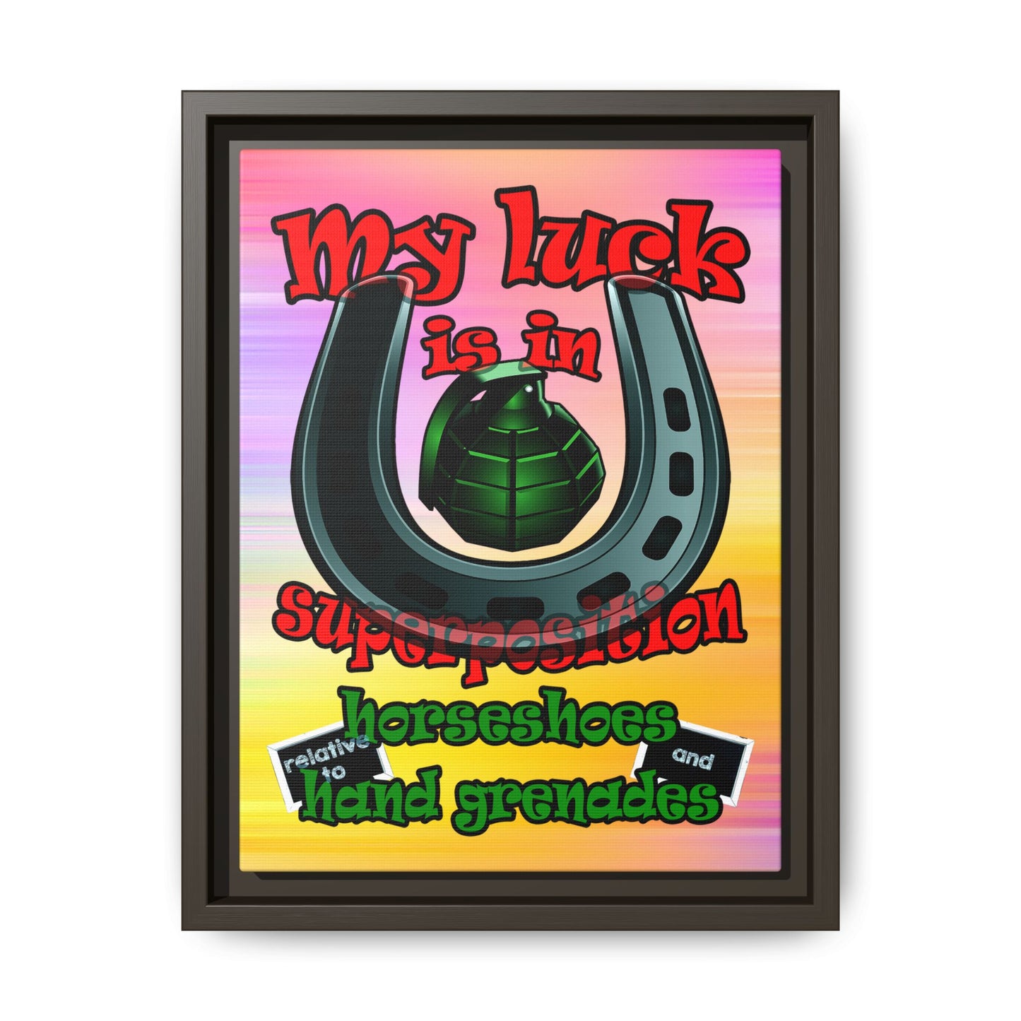 my luck - framed canvas art (color blur)