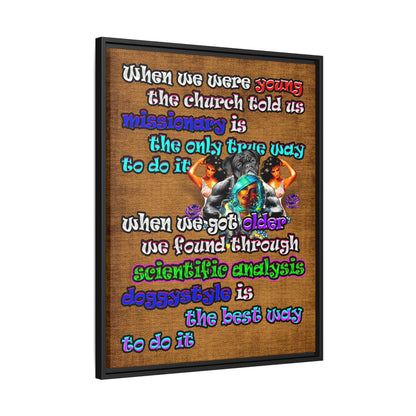 doggystyle - framed canvas art (brown papyrus)