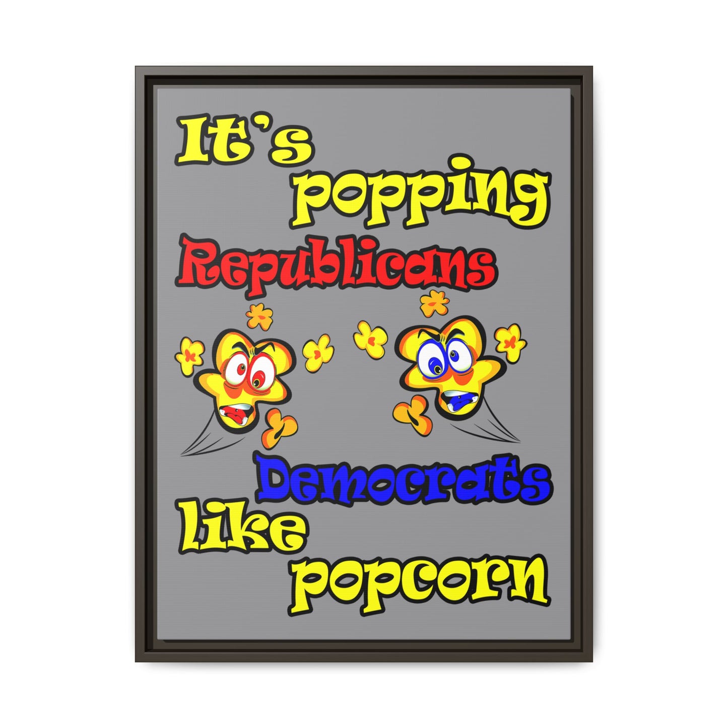popping like popcorn - framed canvas art (grey)