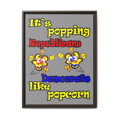 popping like popcorn - framed canvas art (grey)