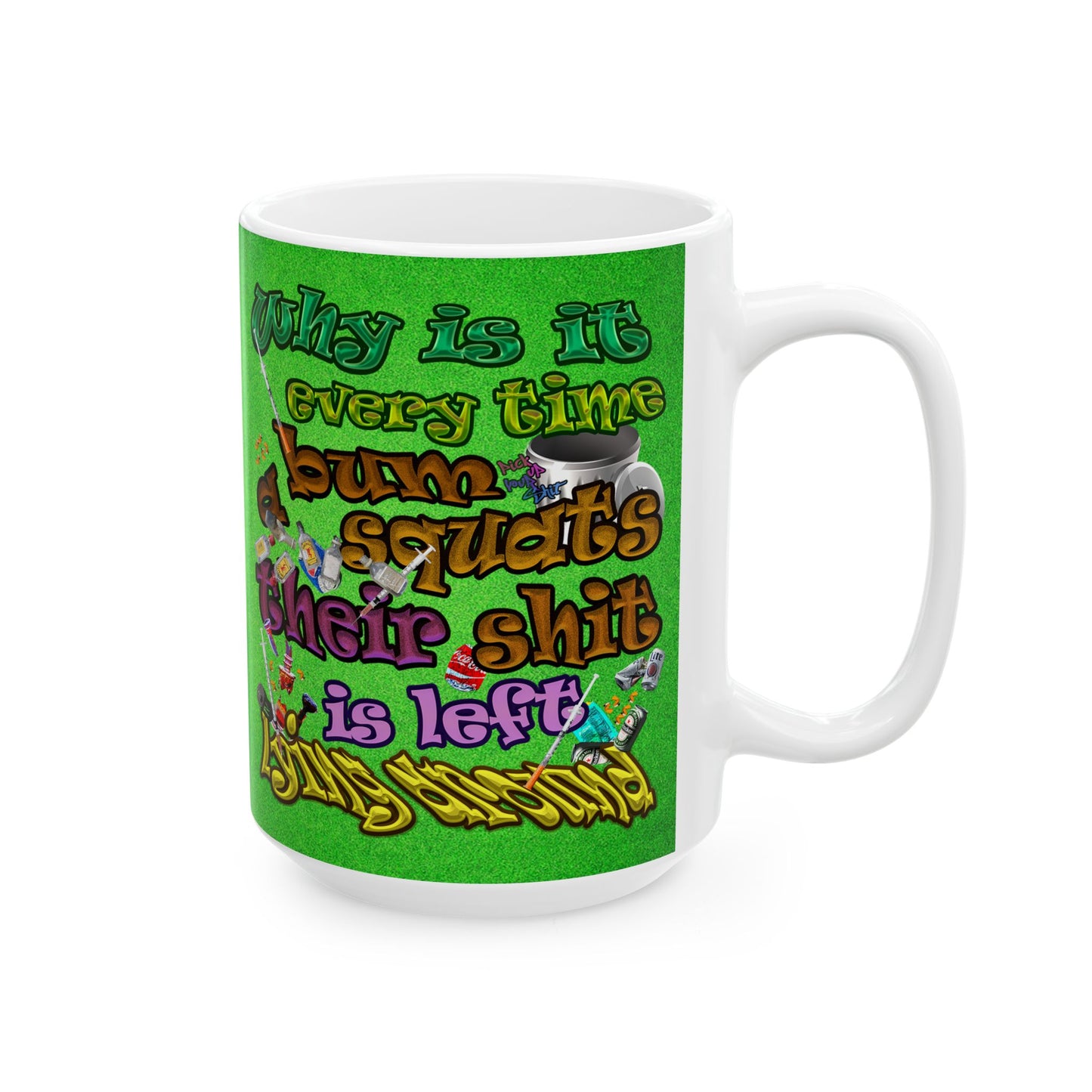 the bum's shit - White Mug (green turf)