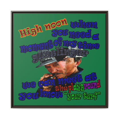 high noon - framed canvas art (dark green)