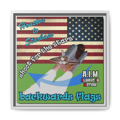 shoot for the stars - framed canvas art (green)