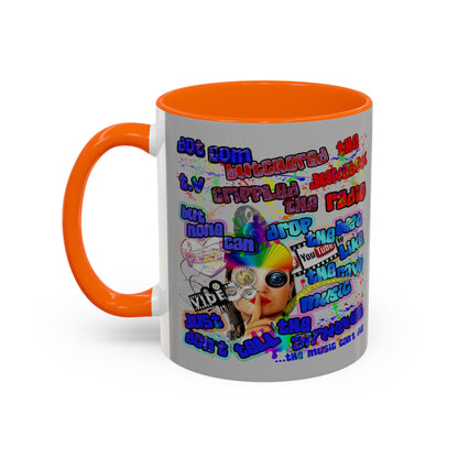 drop the beat - Accent Mug (light grey)