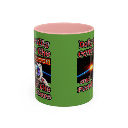 defy conquer reach - Accent Mug (green)