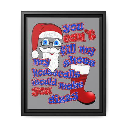 santa's shoes - framed canvas art (grey)
