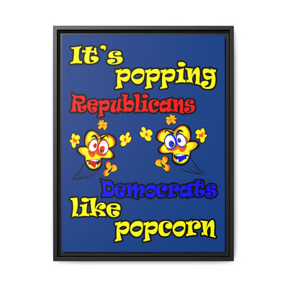 popping like popcorn - framed canvas art (dark blue)