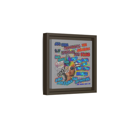 drop the beat - framed canvas art (grey)