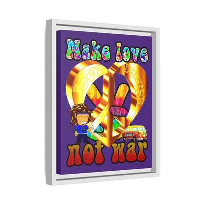 love peace - framed canvas art (purple)