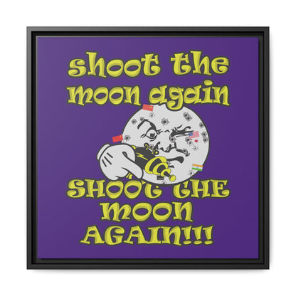 shoot the moon again - framed canvas art (purple)