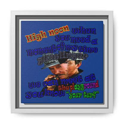 high noon - framed canvas art (dark blue)