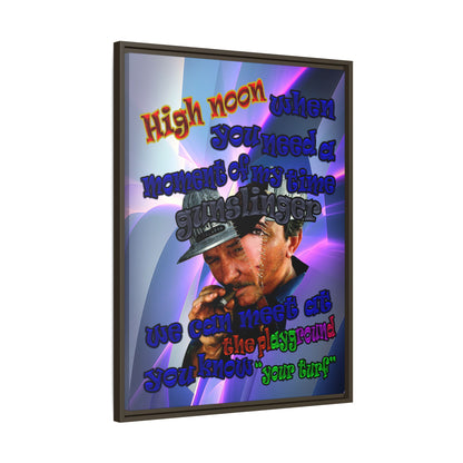 high noon - framed canvas art (grey-pink wave)