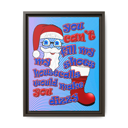 santa's shoes - framed canvas art (light blue-purple wave)