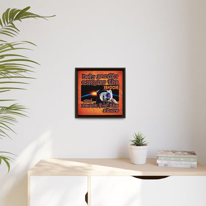 defy conquer reach - framed canvas art (burnt orange)