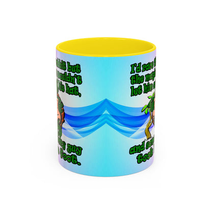 turtle race - Accent Mug (light blue-pink wave)