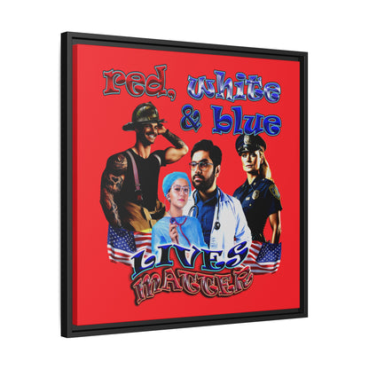rw&b lives matter - framed canvas art (red)