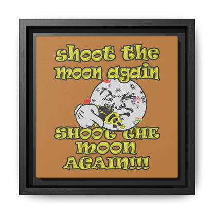 shoot the moon again - framed canvas art (light brown)