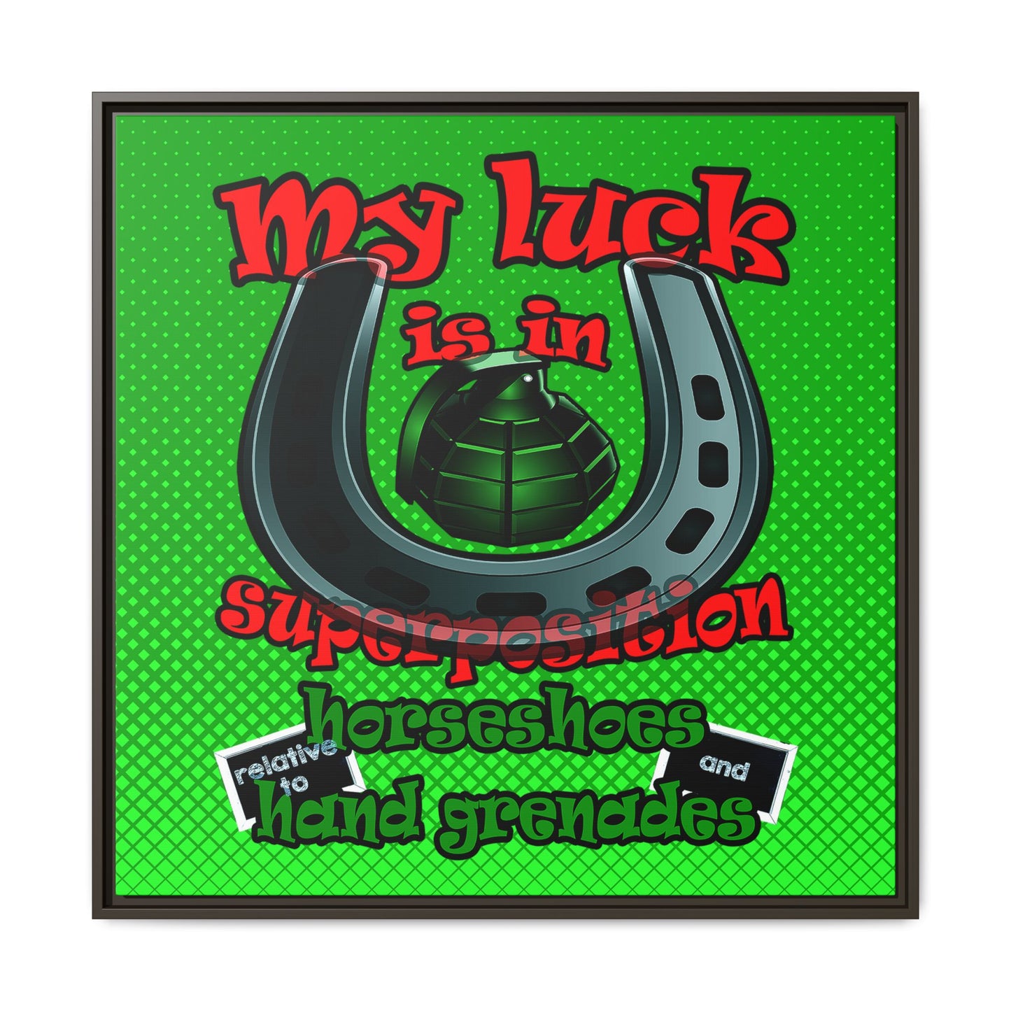 my luck - framed canvas art (logo green)